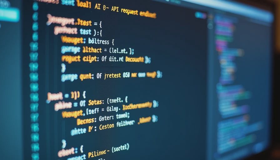 A monitor displaying an editor and terminal window testing local OpenAI-compatible API requests.